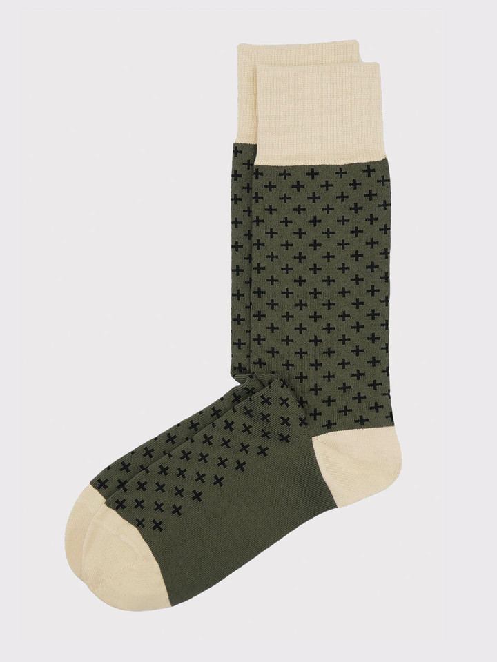 Green Cross Design Supima Cotton Socks