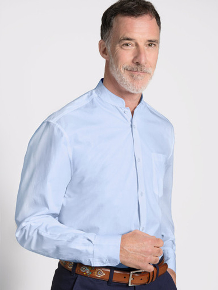 Blue nehru collar shirt