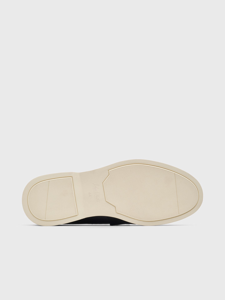 Navy Leather Grain Loafer Sole