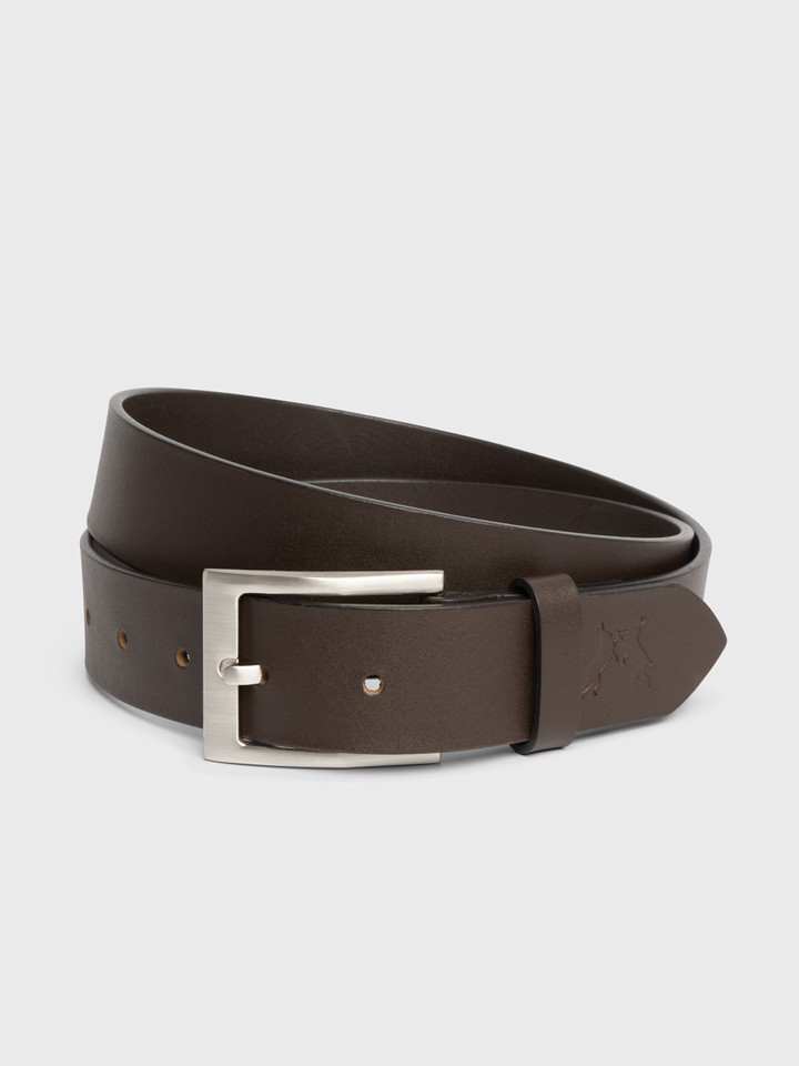 Mens Brown Essential Leather Belt Rolled