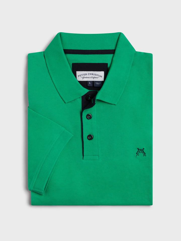 Mens Mint Green Cotton Polo Shirt Folded