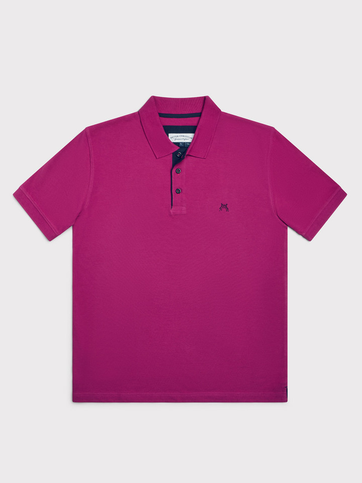 Mens Magenta Polo Shirt Flat