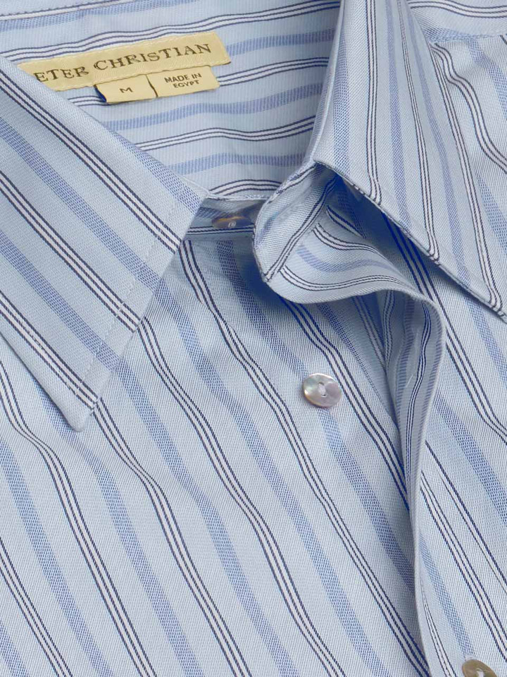 Blue/Navy Long Sleeve Egyptian Cotton Shirt