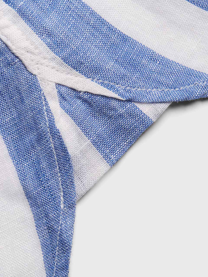 Blue & White Nehru Shirt