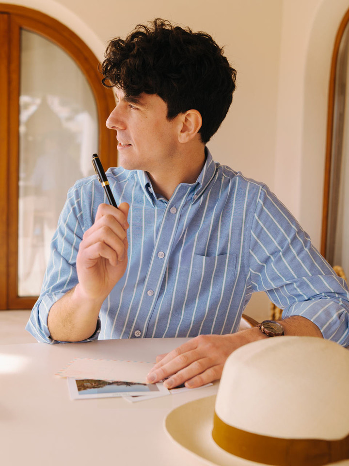 Blue/Green Cotton Oxford Shirt