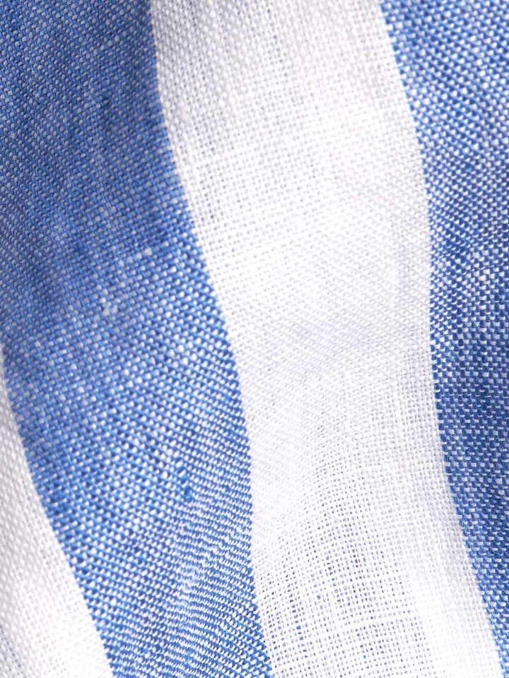 Blue & White Stripe Linen Long Sleeve Shirt