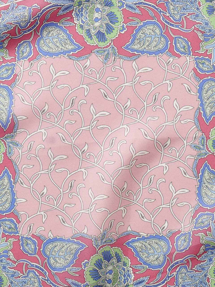 Pink botanical pocket square