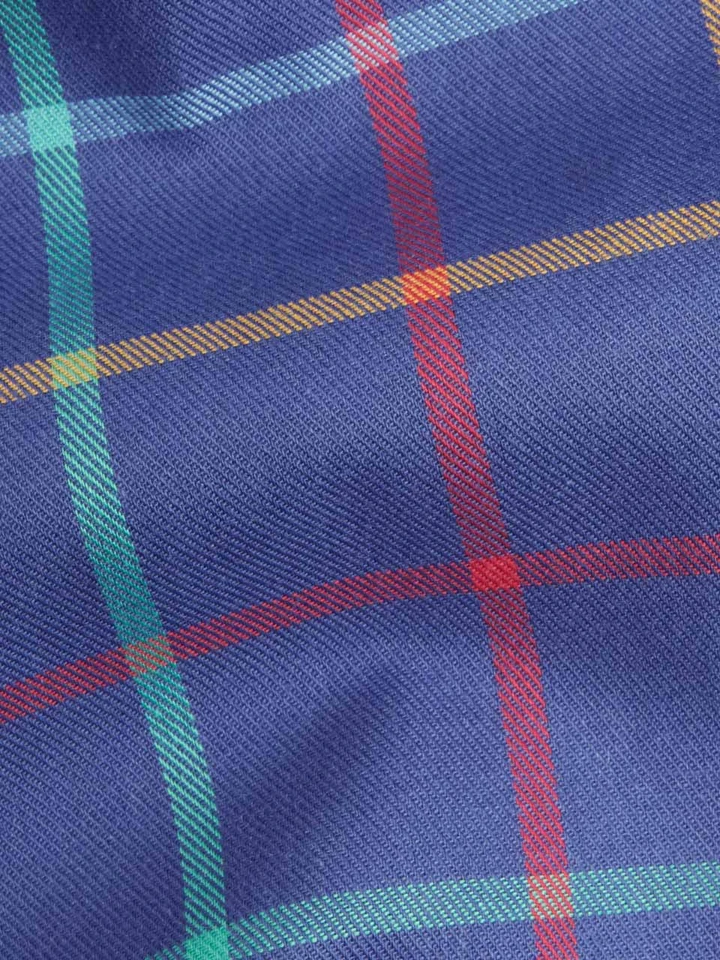 Mens Blue Check Colourful Tattersall Cotton Shirt