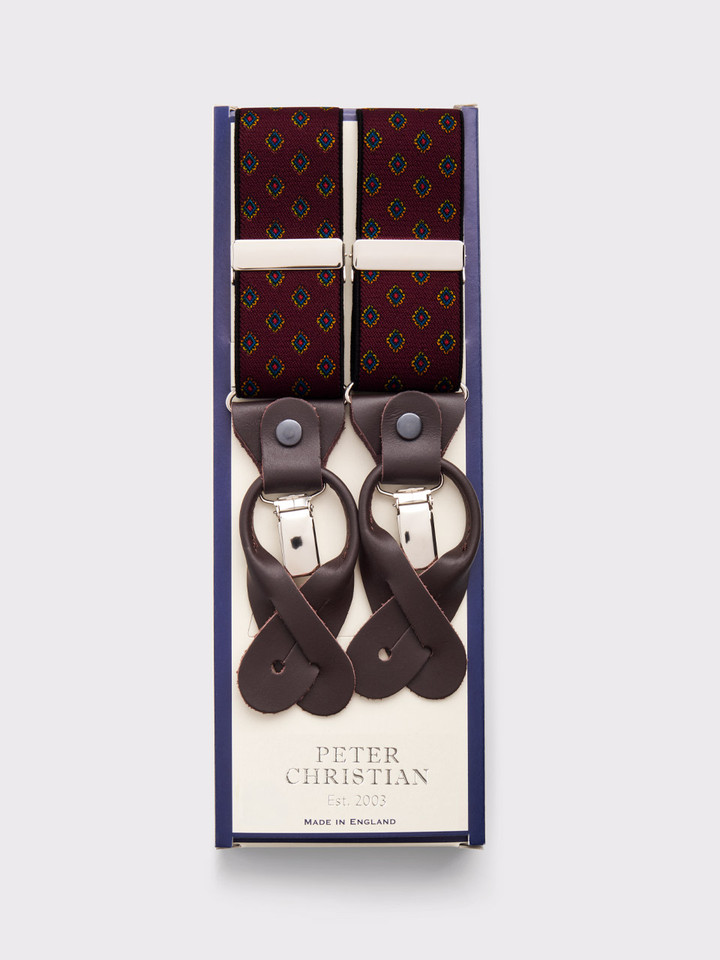 Burgundy Medallion Braces