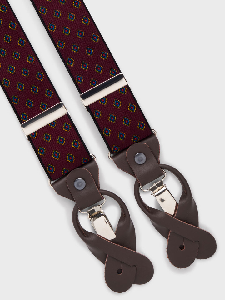 Burgundy Medallion Braces