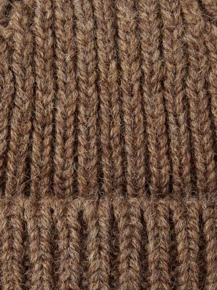 Mens Walnut Brown British Wool Beanie Hat