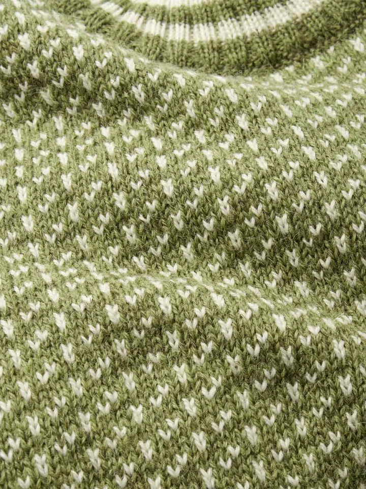 Sage Green & Ecru Nordic Style Jumper