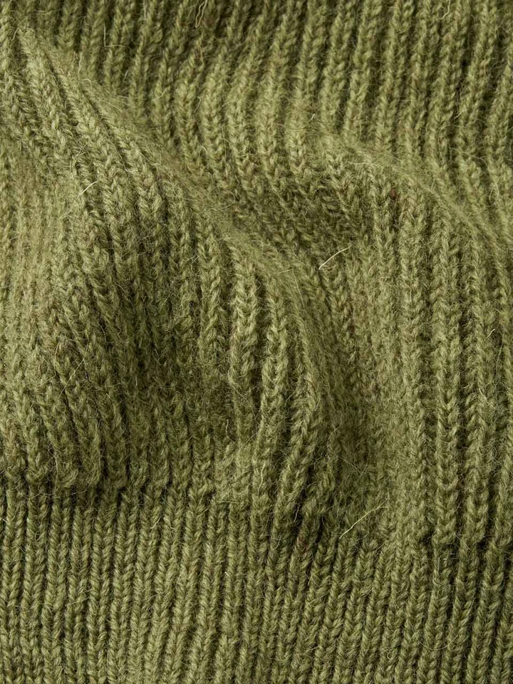 Green Ribbed Fisherman Jumper