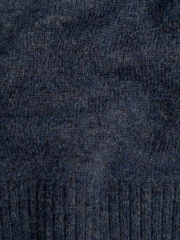 Mens Navy Blue Lambswool Roll Neck Jumper
