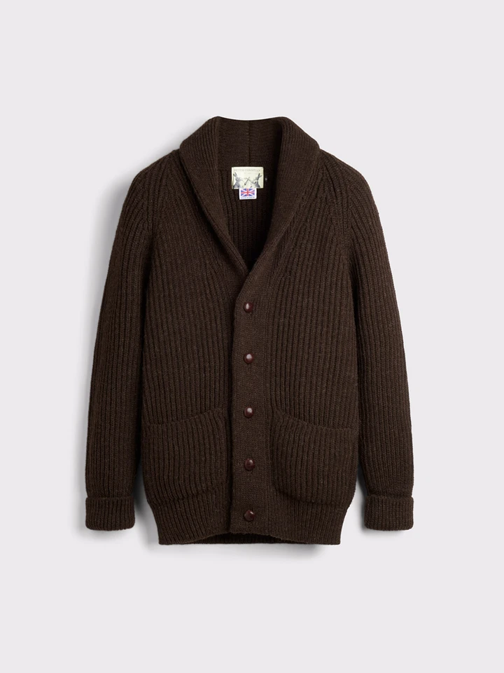 Espresso Brown Shawl Neck Cardigan