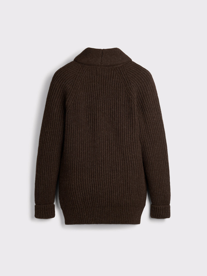 Espresso Brown Shawl Neck Cardigan