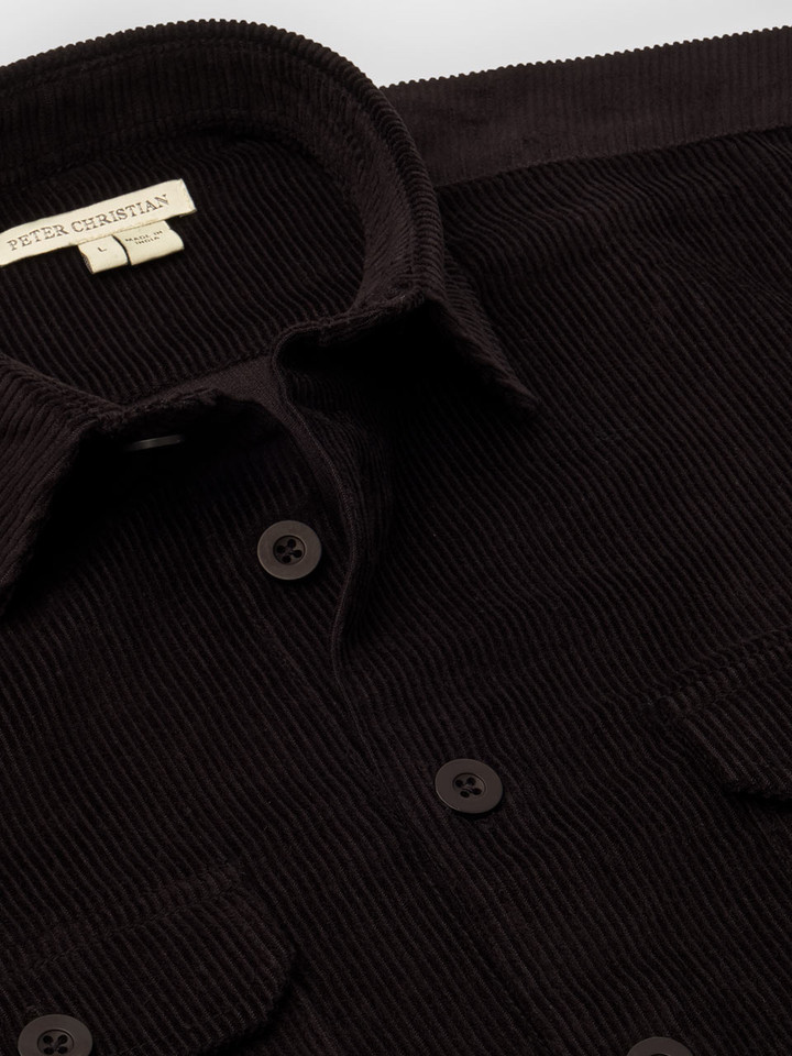 Mens Black Cord Shacket