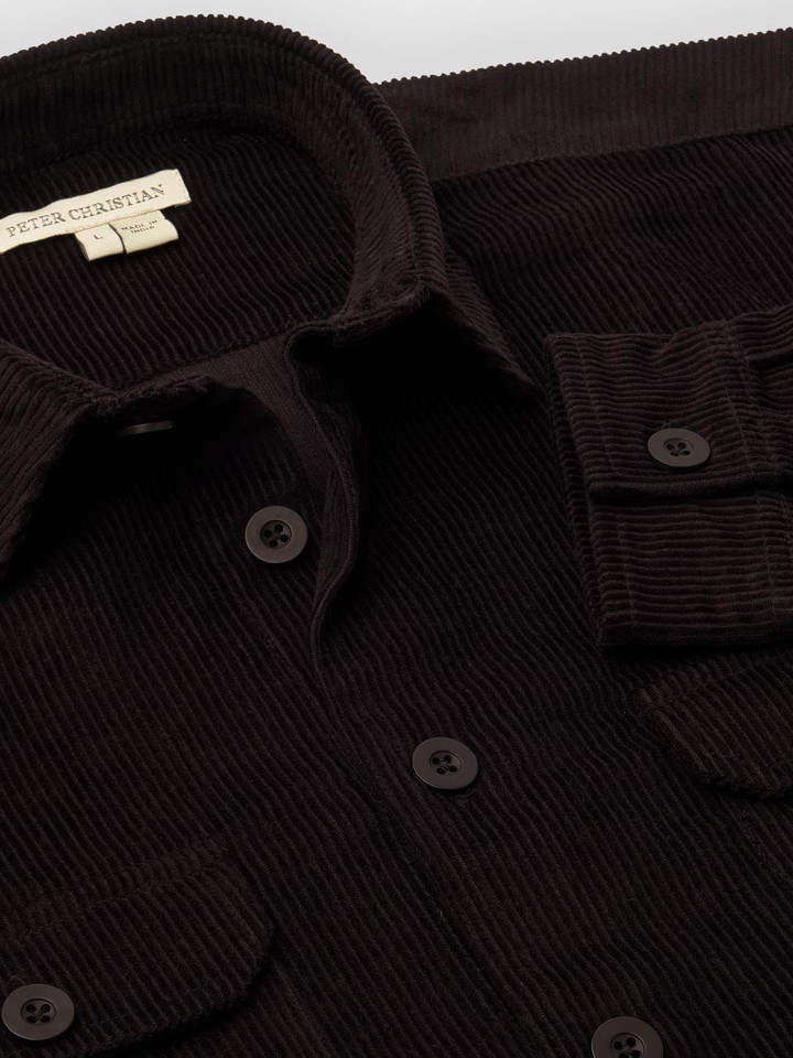 Mens Black Cord Shacket