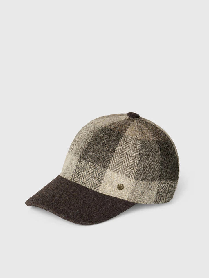 Mens Brown Check Harris Tweed® Baseball Cap