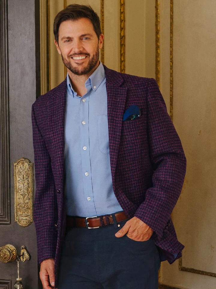 Mens Midnight Harris Tweed® Jacket on Model