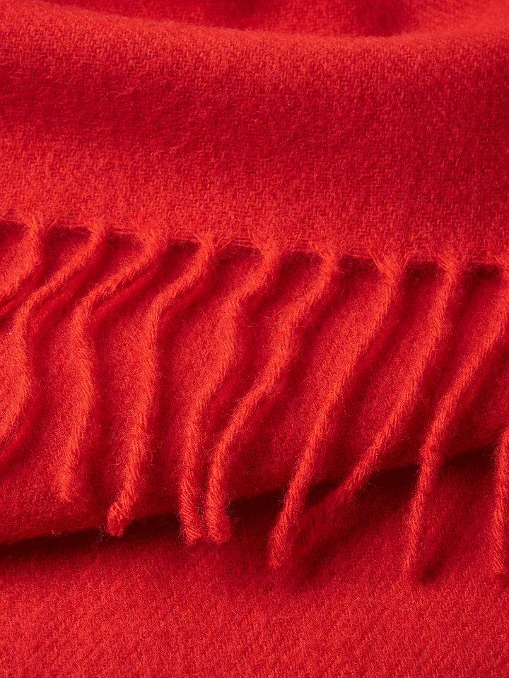 Red 100% Lambswool Scarf