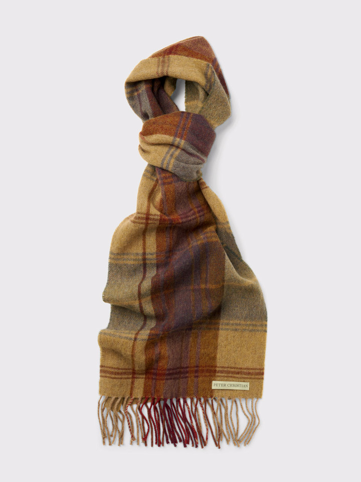 Barley Checked 100% Lambswool Scarf
