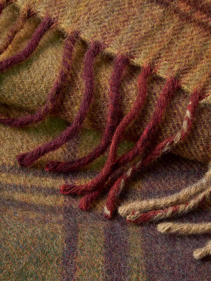 Barley Checked 100% Lambswool Scarf
