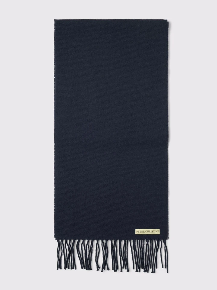 Navy 100% Lambswool Scarf