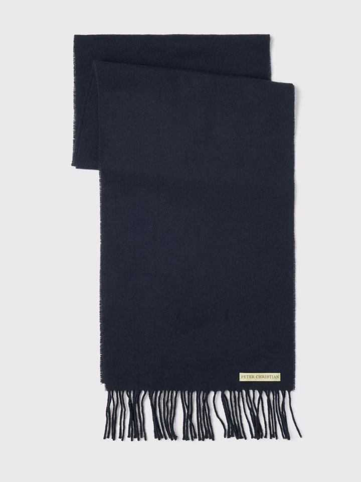 Navy 100% Lambswool Scarf