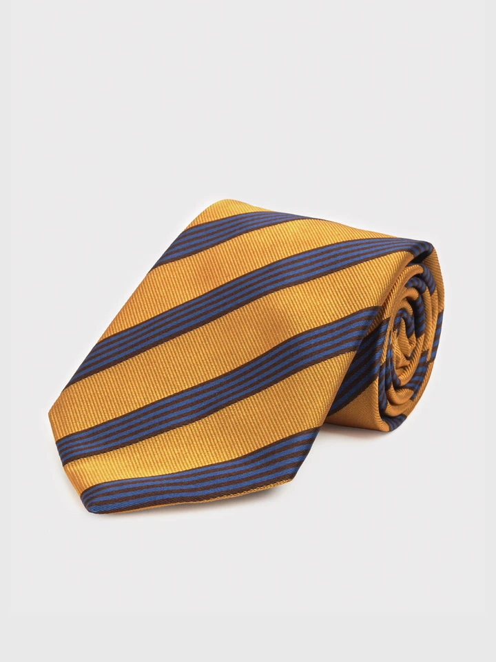 Gold Striped Silk Tie