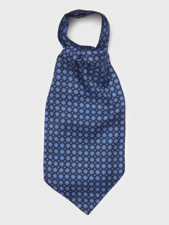 Purple & Blue Oval Pattern Silk Cravat