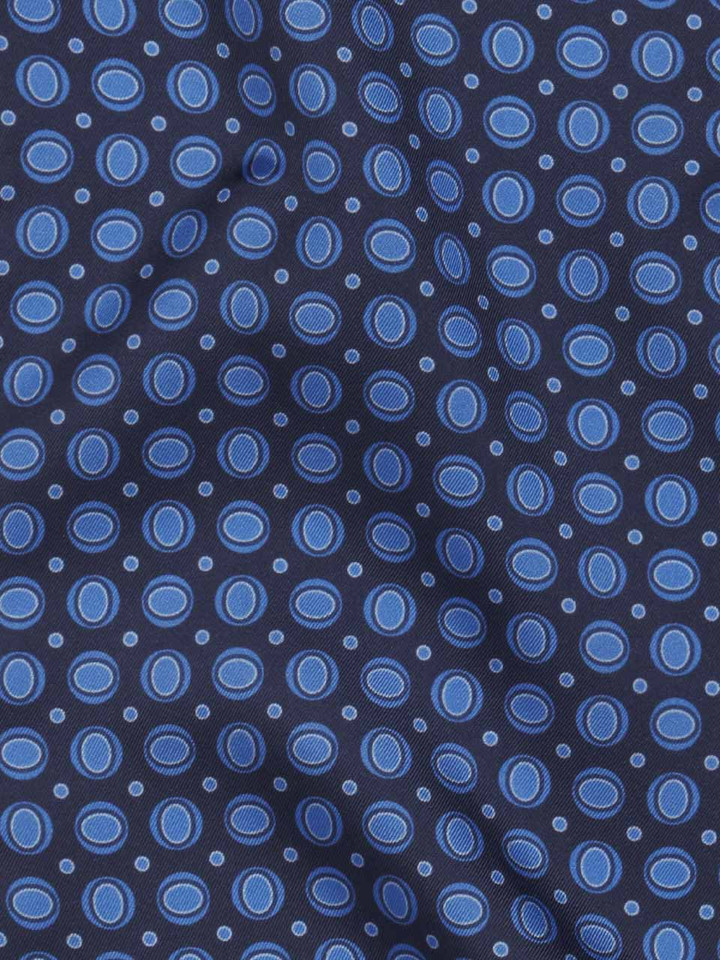 Purple & Blue Oval Pattern Silk Cravat
