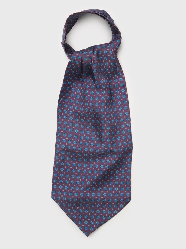 Purple & Blue Oval Pattern Silk Cravat