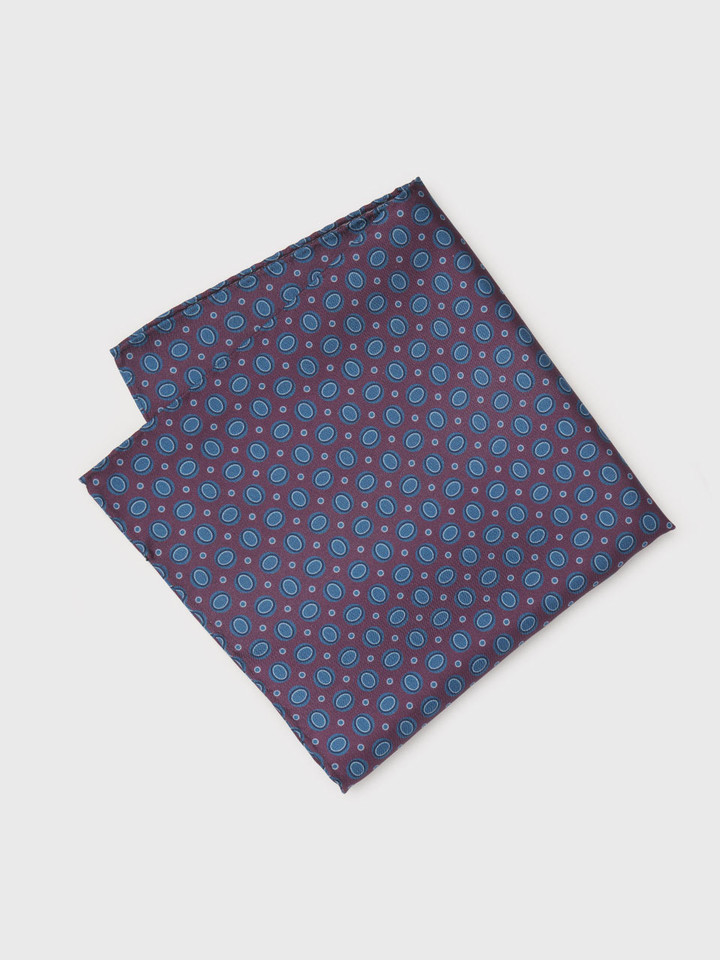 Purple & Blue Oval Pattern Silk Pocket Square