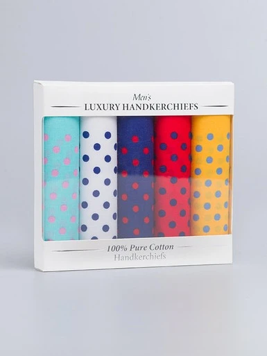 Cotton Handkerchief Box Set in Dot