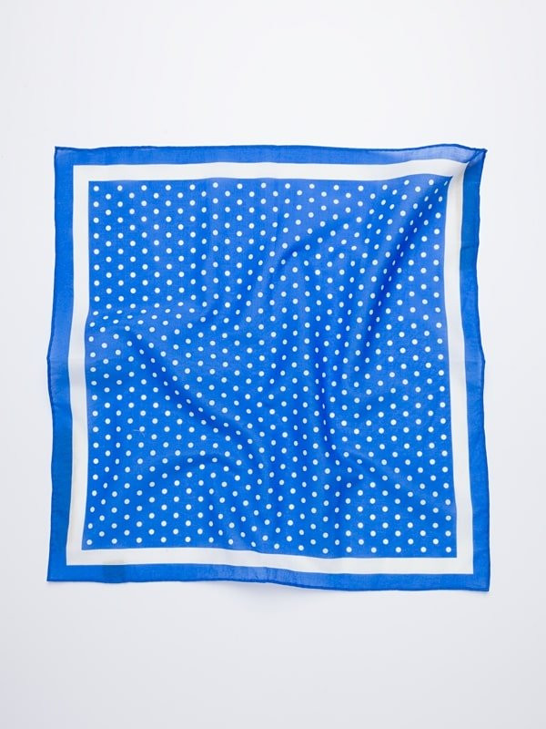 Blue/white Cotton & Silk Pocket Square