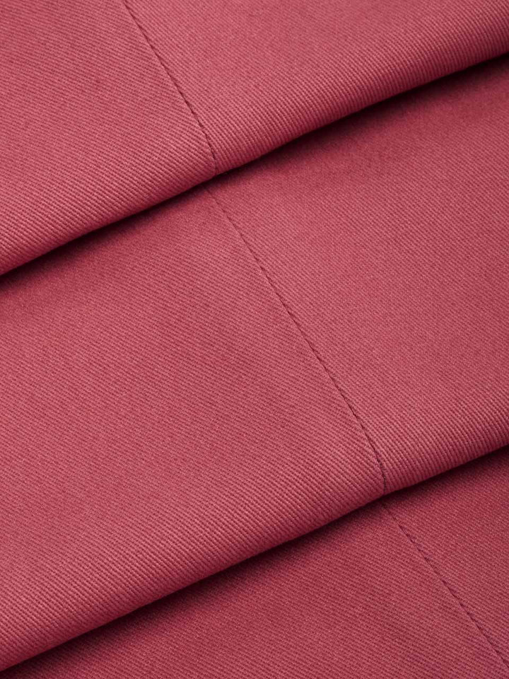 Close Up of Brick Red Flat Front Chino Trousers Fabric