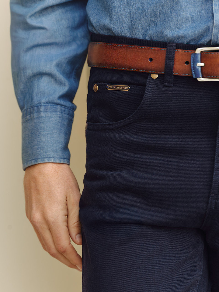 Men's Navy Blue Drill Jeans Pocket