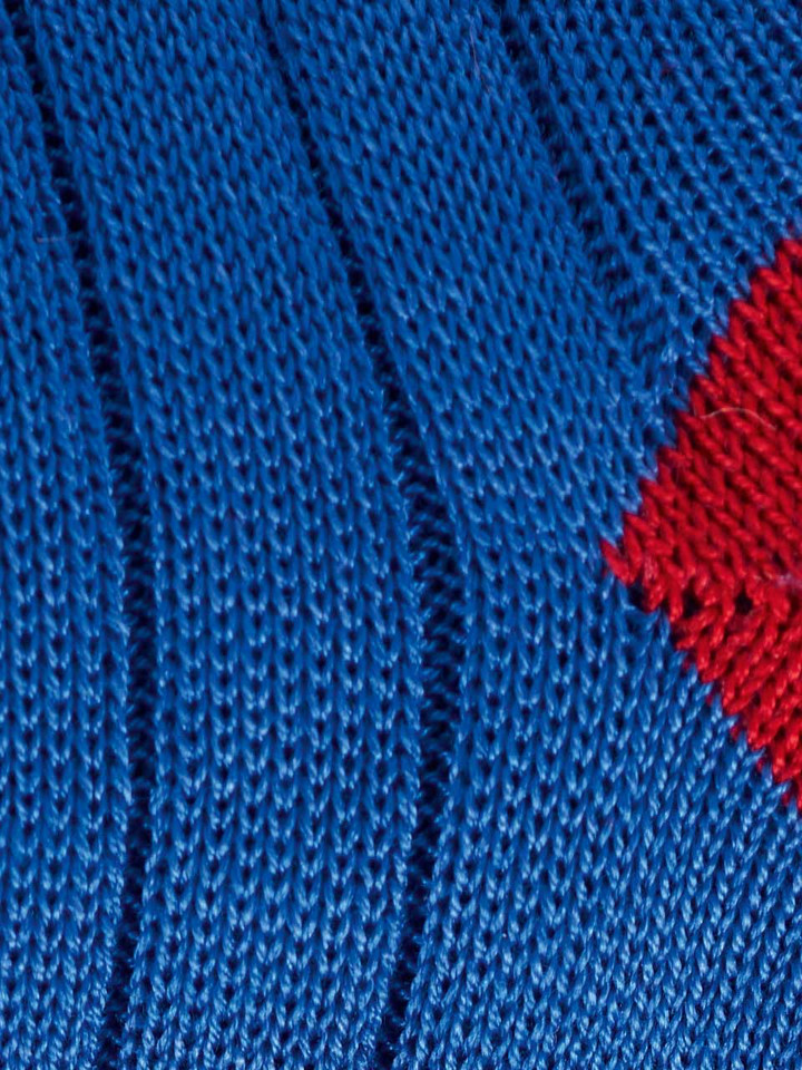 Fine rib of Mens Royal Blue Mercerised Cotton Sock