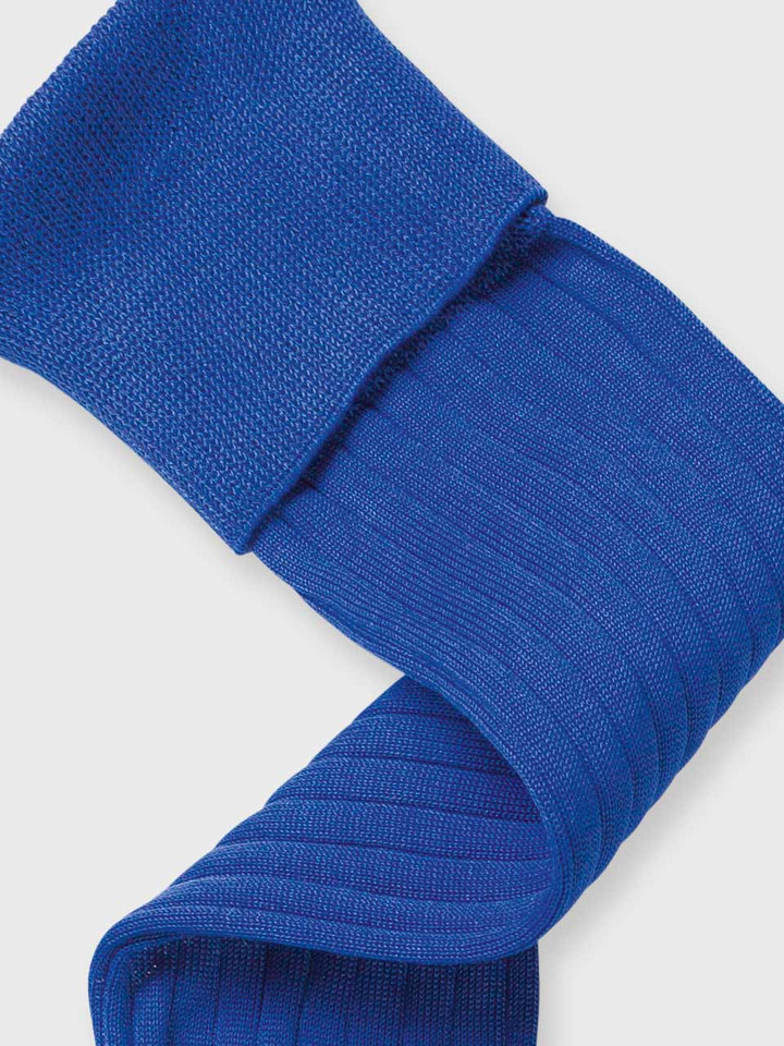 Top of Mens Royal Blue Mercerised Cotton Sock
