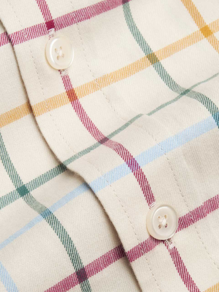 Burgundy Big Check Tattersall fabric detail