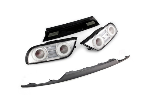 J Replace - 180sx Type X Style Clear LED Tail Light Set with Lower Garnish - Nissan 240sx 89-94 Hatchback
