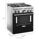 KitchenAid® 30'' Smart Commercial-Style Gas Range with 4 Burners KFGC500JBK
