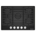 Kitchenaid® 30" Gas-on-Glass Cooktop KCGG530PBL