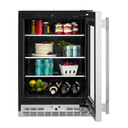 Kitchenaid® 24" Undercounter Refrigerator with Glass Door and Shelves with Metallic Accents KURR524SPS