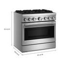 KitchenAid® 36-Inch 6 Burner Commercial-Style Dual Fuel Range with No Preheat Air Fry Mode KFDS936SSS