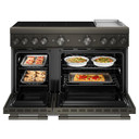 KitchenAid® 48-Inch 6-Element Induction Freestanding Commercial-Style Range with Griddle KFID948SBE
