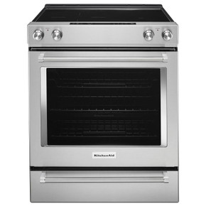 Kitchenaid® 30-Inch 5-Element Electric Convection Front Control Range YKSEG700ESS