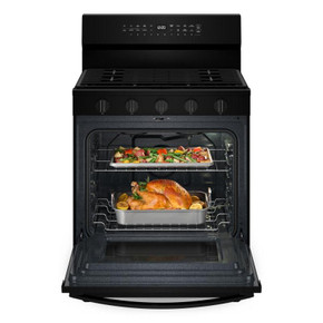 Whirlpool® 30-inch Smart Gas Range with True Convection, Steam/Self Cleaning, Rapid Preheat 5.3 CuFt Capacity WFGS7530RB