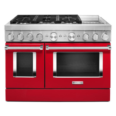 KitchenAid® 48'' Smart Commercial-Style Dual Fuel Range with Griddle KFDC558JPA